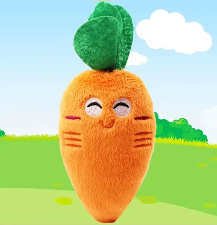 Jouets à mâcher grinçants en peluche indestructibles, jambe de poulet carotte pour petits et moyens