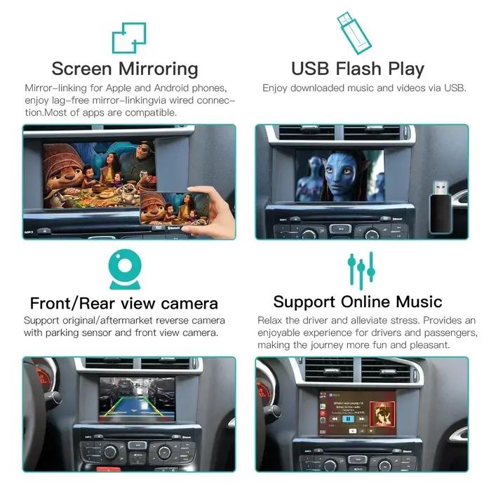 Accessoire Carplay et Android Auto sans fil pour Peugeot et Citroën véhicules modèles spéciaux conduite numérique expérience