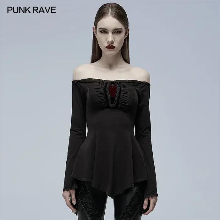 PUNK RAVE-T-shirt à manches longues gothique pour femme