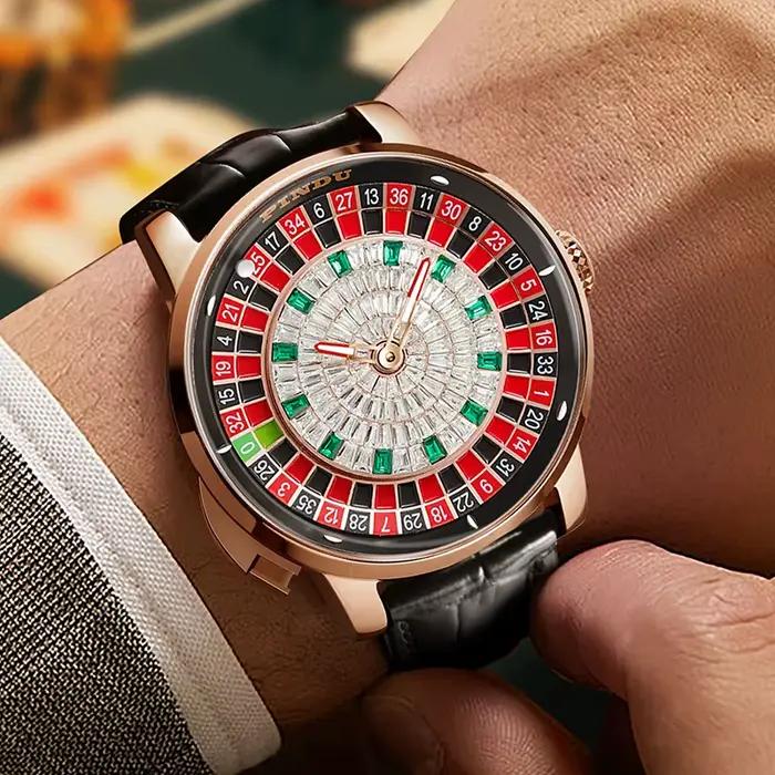 Montre mécanique homme NH35A roulette russe saphir miroir cadran diamant montre jeu élégante