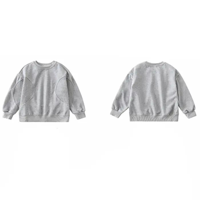 Sweat-shirt de couleur grise pour toute la famille, tenue assortie, papa, maman et fils, fille, mêmes vêtements coréens, automne