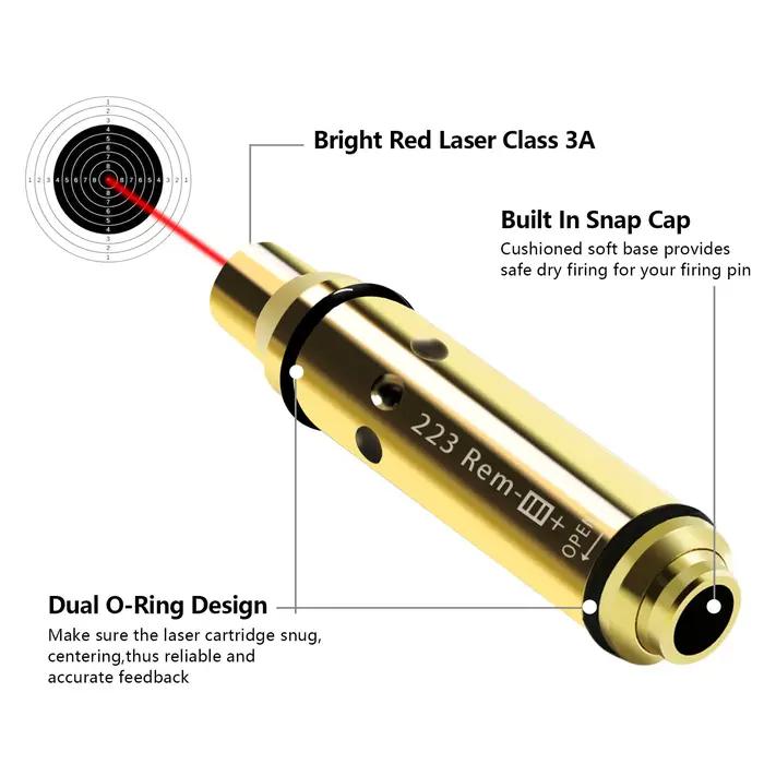 9mm/.380ACP/.40S & W/223Rem/7.62x39 Laser formation balle feu sec formateur cartouche tactique point rouge Lasers formation alésage vue