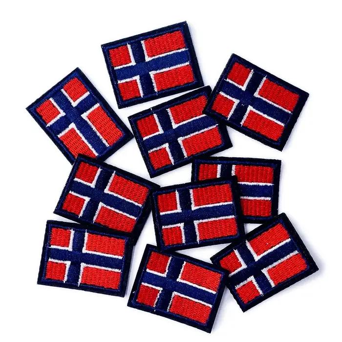 Patchs de drapeau de la Norvège brodés à la main pour personnaliser vêtements et projets de couture occassions spéciales