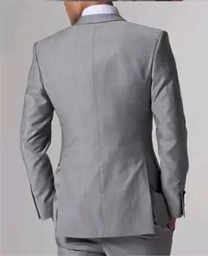 Costume gris formel pour hommes, 3 pièces, costume de marié pour fête de mariage, smoking personnalisé pour garçons d'honneur, terno (veste + gilet + pantalon)