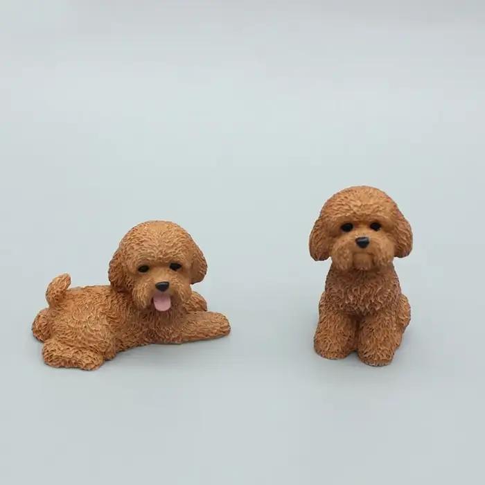 Figurine miniature de Caniche en résine pour bureau élégance décoration animal ornement chiot artisanat occasion spéciale装饰办公桌的迷你贵宾犬摆件