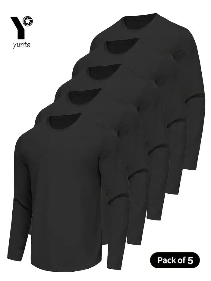 Chemise à col rond à manches longues pour homme
