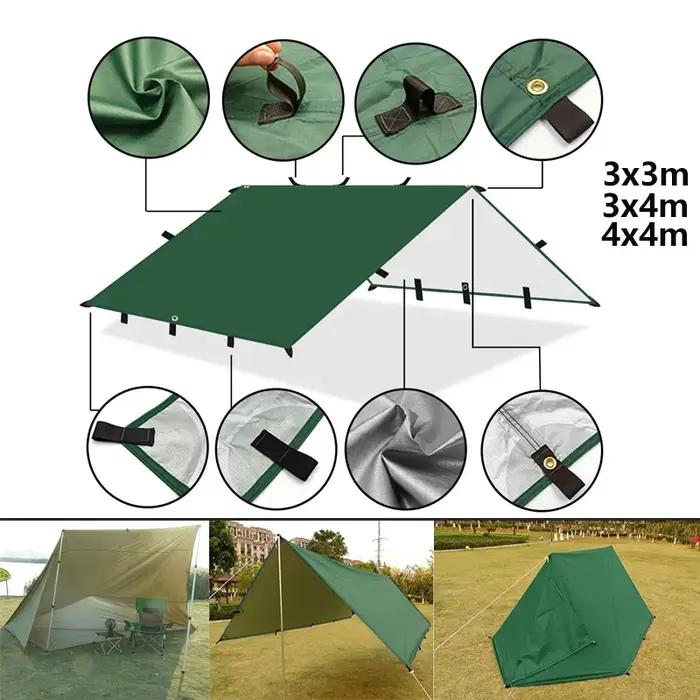 Tente de survie imperméable à 19 points de suspension, bâche, abri solaire, pare-soleil, auvent de c