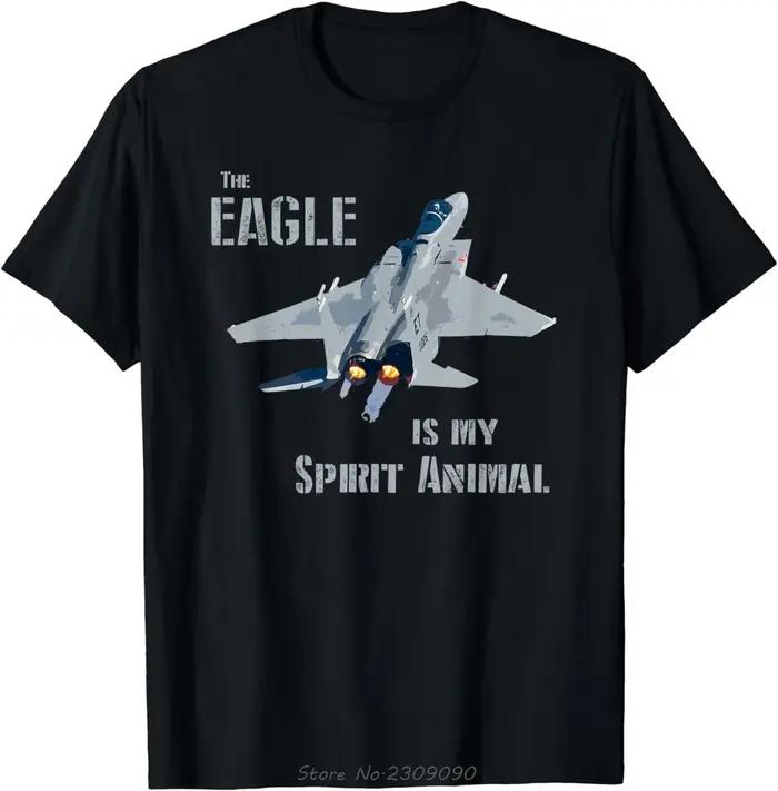 L'aigle est mon esprit Animal F-15 avion de chasse coton T-shirt décontracté surdimensionné T-shirt