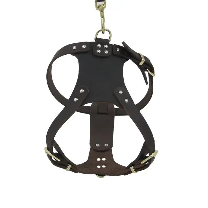 Harnais pour chien en cuir véritable
