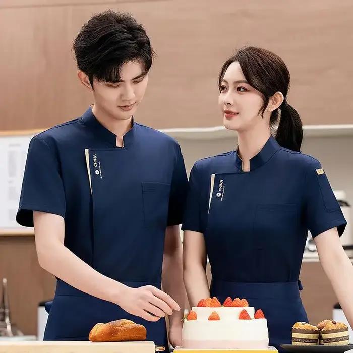 Veste de chef homme polyestère imprimable pour travail en cuisine restauration service alimentaire occassions professionnelles