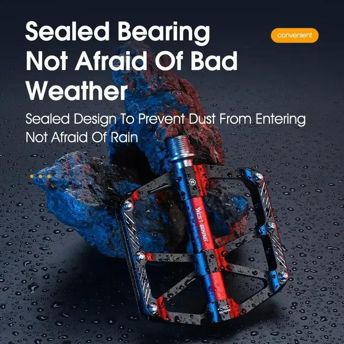 WEST BIKING-Pédales de vélo ultralégères CNC à 3 roulements, en alliage d'aluminium, pièces de cycli