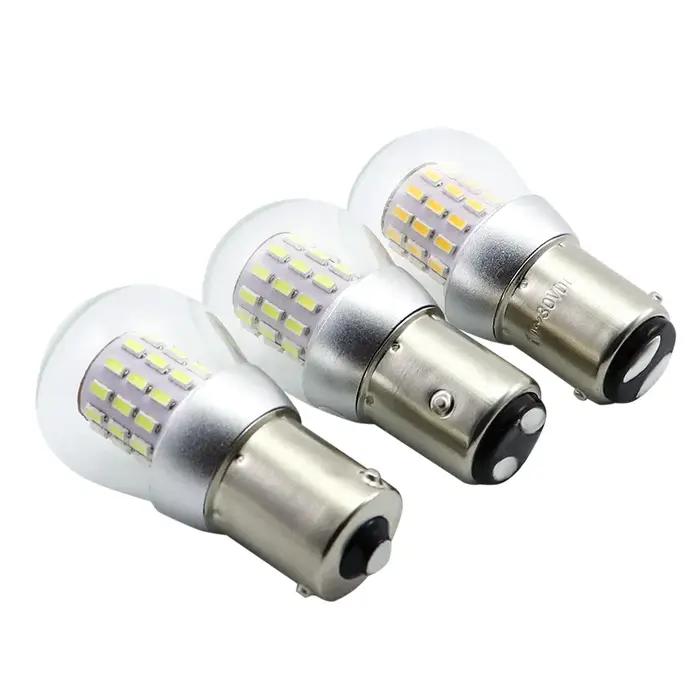 Ampoules LED S25 BA15S BA15D BAY15D 12-24V, lumière stroboscopique de Navigation P21W, Source de sta