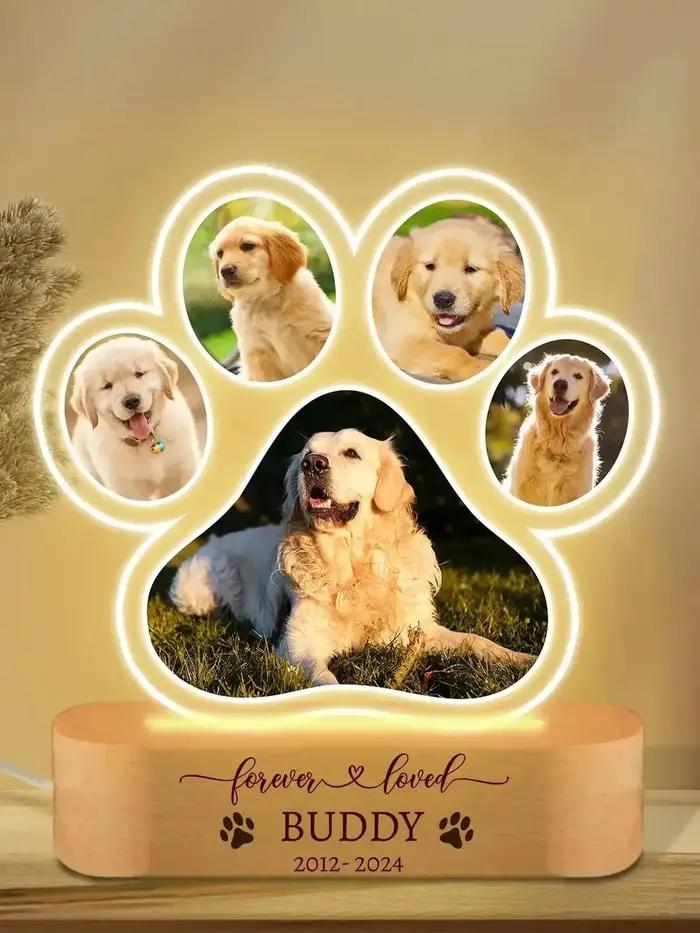 Lampe de nuit personnalisée avec photo de chien