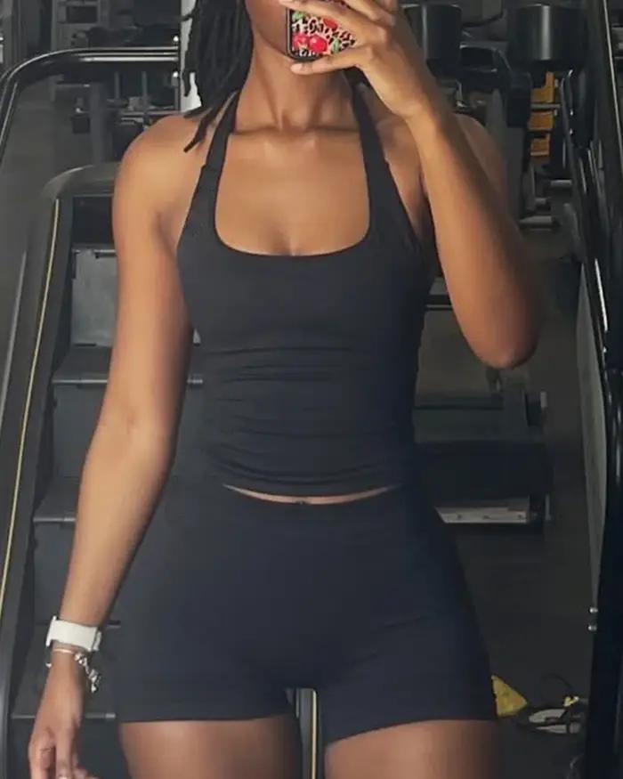 Haut de sport pour femmes, vêtements d'entraînement à bretelles, débardeur rembourré, soutien-gorge