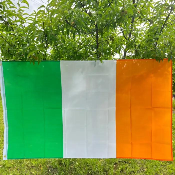 Drapeau d'Irlande 90X150cm 3x5ft suspendu polyester vert blanc orange IRE IR irlandais drapeau de pa