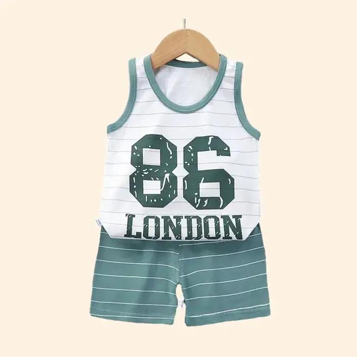 Ensemble de vêtements d'été en coton émaillé pour enfants, Économie et shorts pour bébés, haut en fi