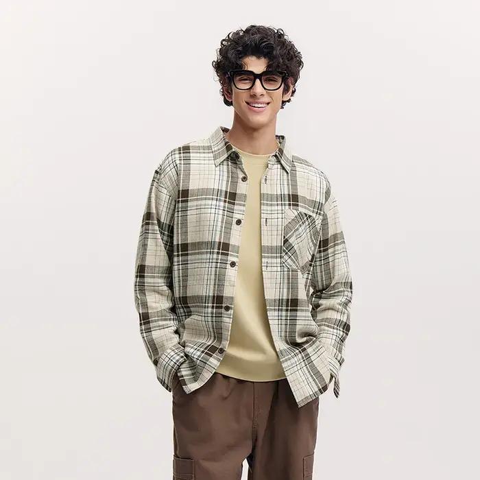 Chemise Semir en coton à carreaux pour homme, chemise décontractée avec col rabattu, nouvelle collection printemps, idéale pour les voyages et les sorties décontractées