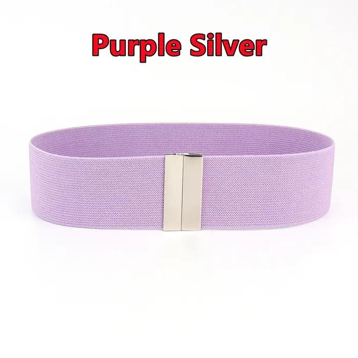 Ceinture large à bande élastique pour femme en polyester et métal, polyvalente pour manteaux et tenues élégantes, à offrir pour occasions spéciales