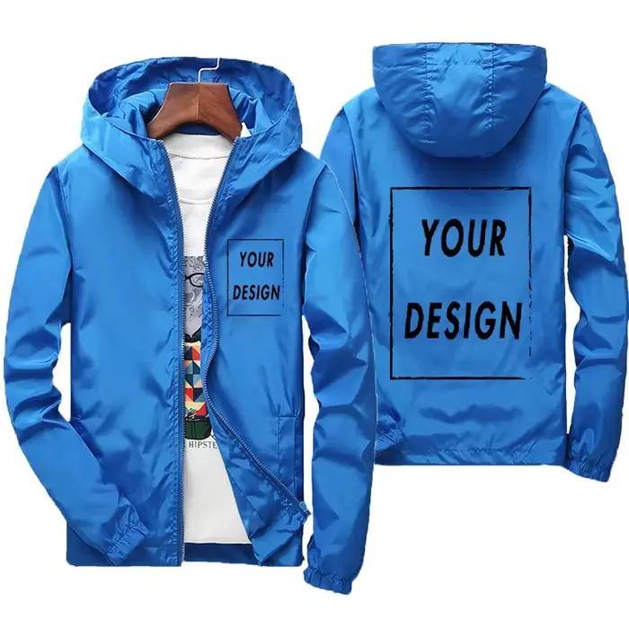Veste d'automne avec Logo de marque personnalisé pour homme, coupe-vent chaud et imperméable, vêtements décontractés, grande taille 7Xl, vert, noir, rouge, pour l'extérieur