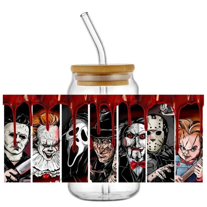 Nouvelles Décalcomanies et Autocollants 3D UV DTF 16oz pour Films d'Horreur