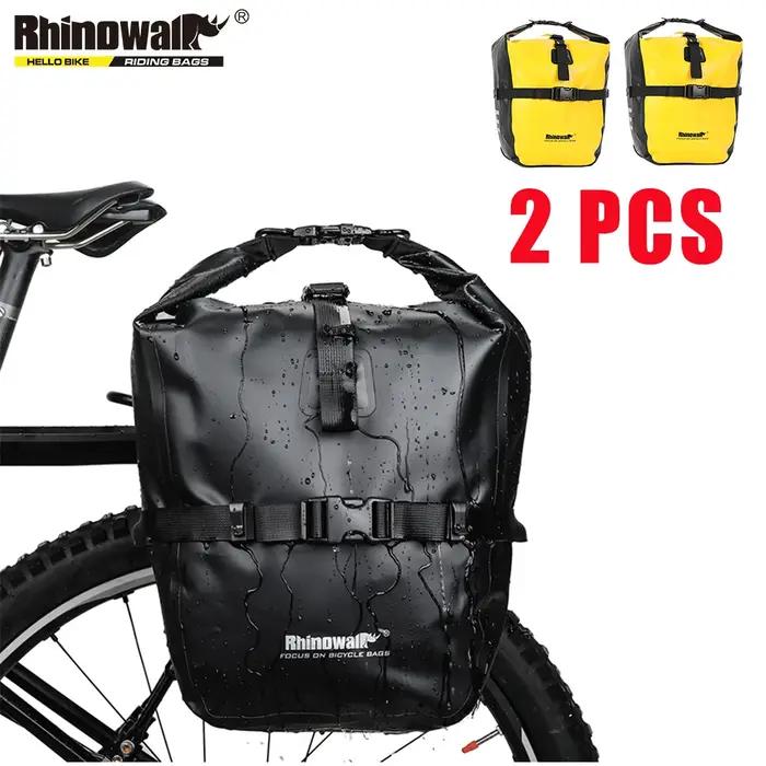 Rhinowalk 2 pièces Double face sac de vélo 100% étanche vélo sacoche de selle 12L-15L Portable vélo