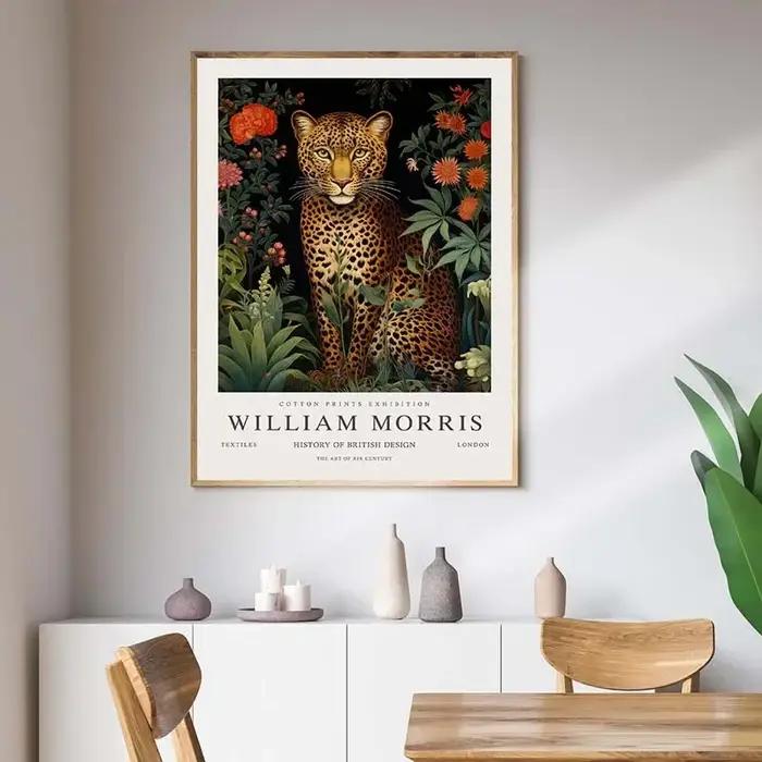 Affiche d'exposition de musée William Morris oiseau hibou fruits papillon fleur impression toile sans cadre classique décoration maison occasionnels cadeaux