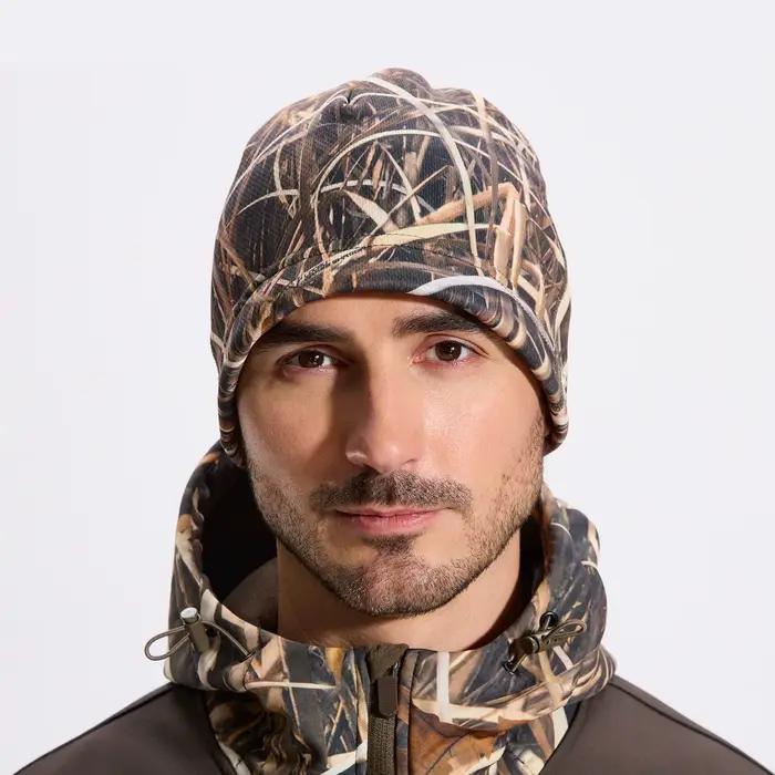 Bonnet camouflage polaire automne hiver pour chasse pêche - Couverture thermique anti-vent respirante élastique