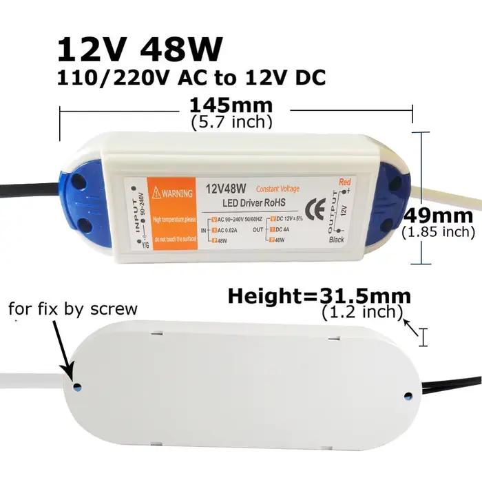 Alimentation 12 volts, pilote LED 12V, 18W 28W 48W 72W 100W AC 110V 220V à 12V DC, adaptateur de tra