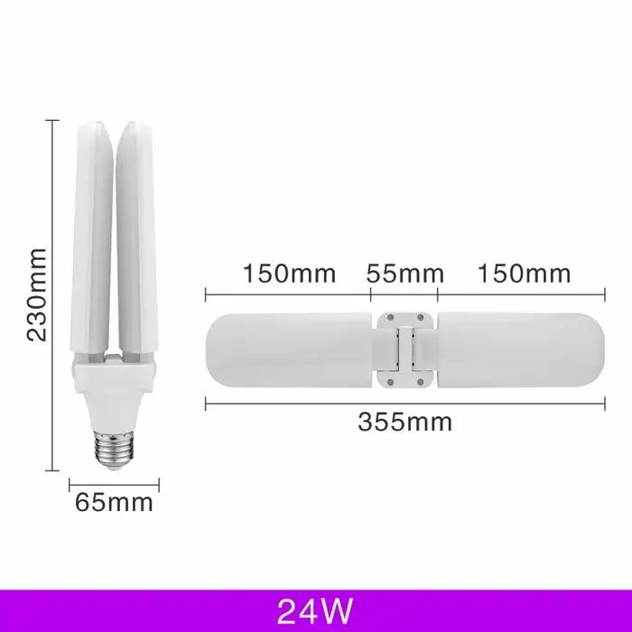 Lampe UFO LED pliable à 360 degrés pour ventilateur pliant 24W 45W 60W E27 AC 220V couleur d'émission bleu RVB modifiable vert blanc