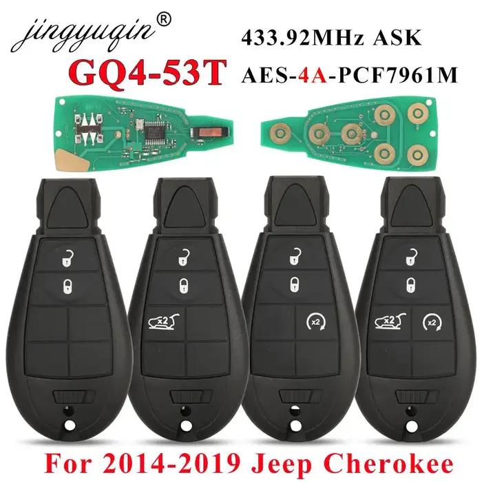 Jingyuqin Fobik GQ4-53T clé de voiture à distance 433MHz PCF7961M 4A puce pour Jeep Cherokee Sport K