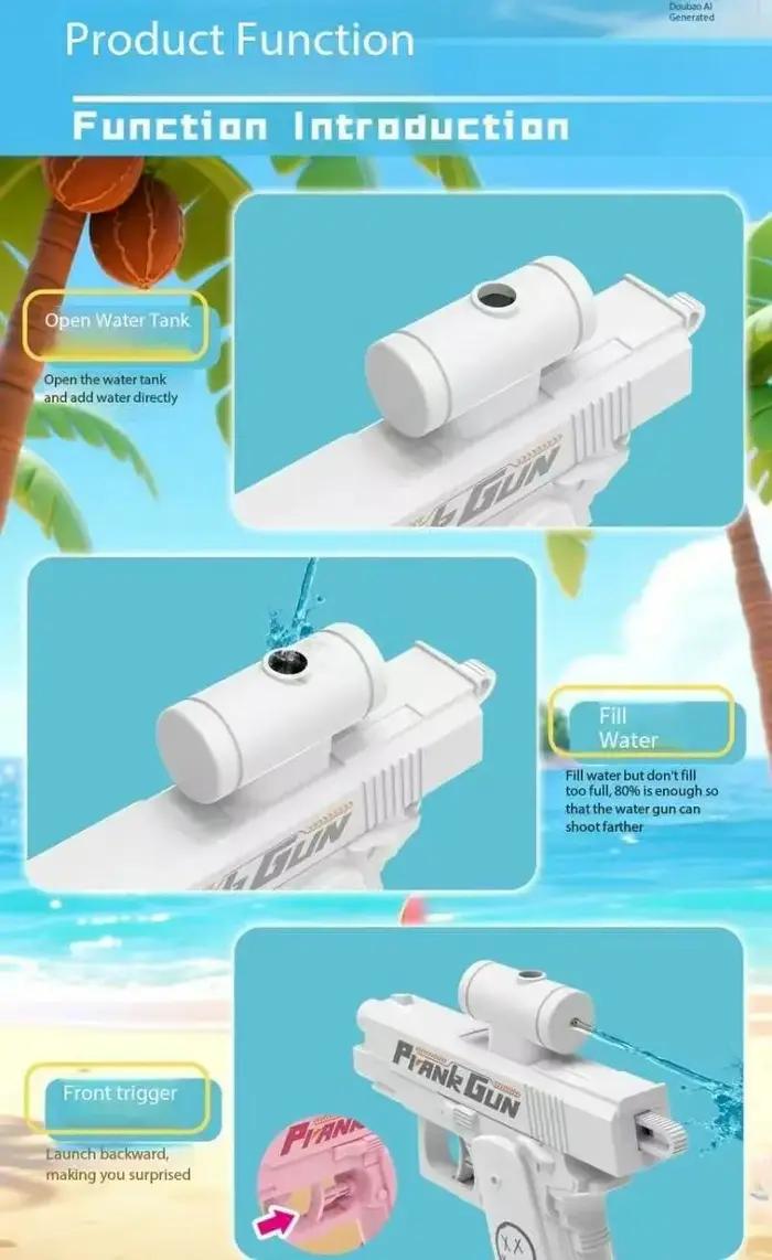 Pistolet à eau double face drôle pour enfants et adultes parties d'eau batailles d'eau plage piscine jeux d'été occasions spéciales