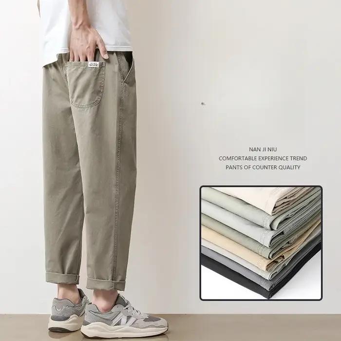 Pantalon décontracté pour homme en coton respirant