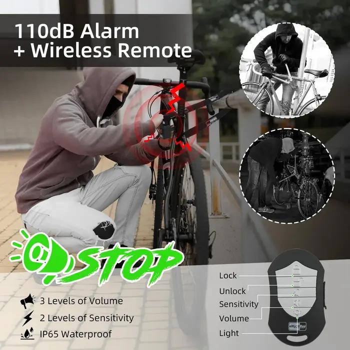Antivol à chaîne avec télécommande sans fil et alarme pour trottinette électrique Ninebot Max G30 G2