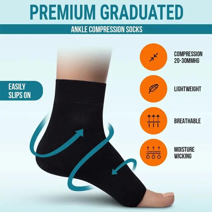 Chaussettes de compression médicale soulagement douleurs - Neuropathie fasciite plantaire chasseurs