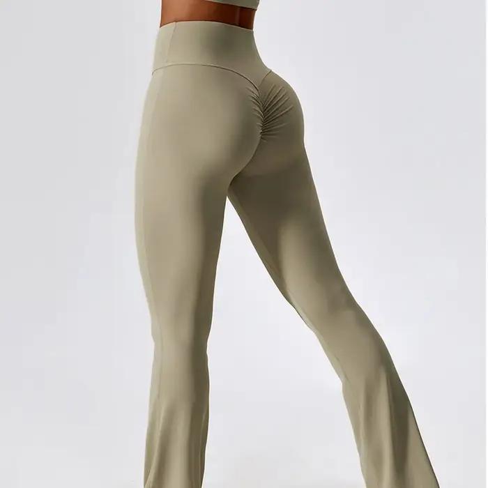 Pantalon large pour femme, leggings de yoga, collants taille haute, pantalon évasé décontracté, pant