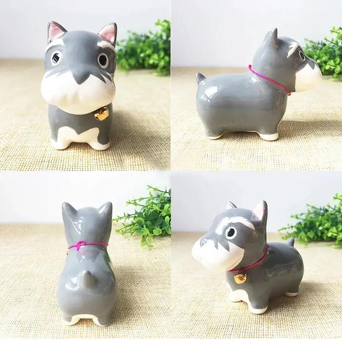 Chien en céramique mignon pour décoration de voiture