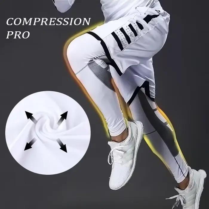 Pantalons de Compression pour hommes, pour course à pied, cyclisme, basket-ball, football, pantalons