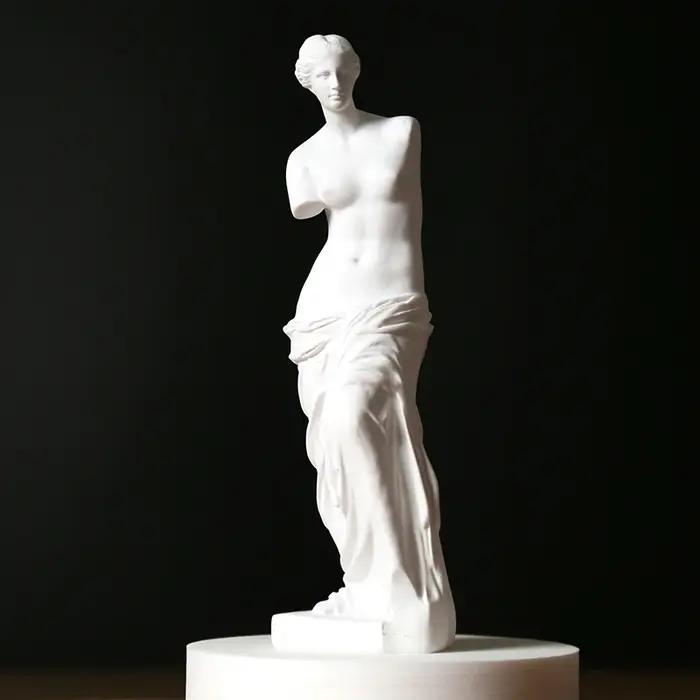 Statue de Vénus à bras cassé en résine blanche ou gris clair pour décorations de maison et cadeaux d'anniversaire ou de mariage