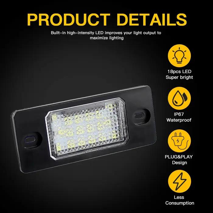 Plafonnier LED pour VW Bora Golf 4 5 Wagon Passat Tiguan Touareg Mk1, lumière de plaque de planifica