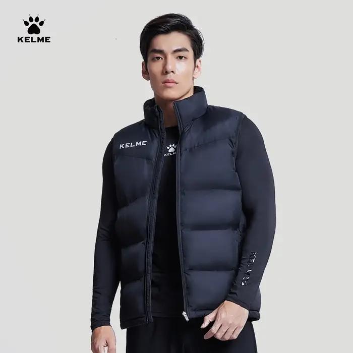KELME hommes hiver vers le bas gilet Sport entraînement léger imperméable vêtements d'extérieur col