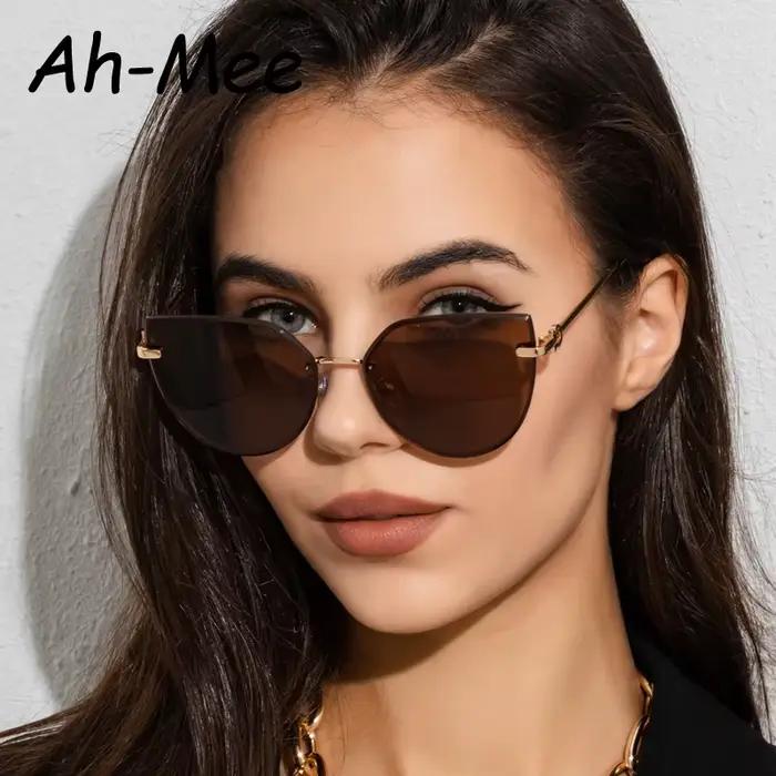 Lunettes de soleil vintage cat eye sans monture pour femme - Protection UV chasse randonnée