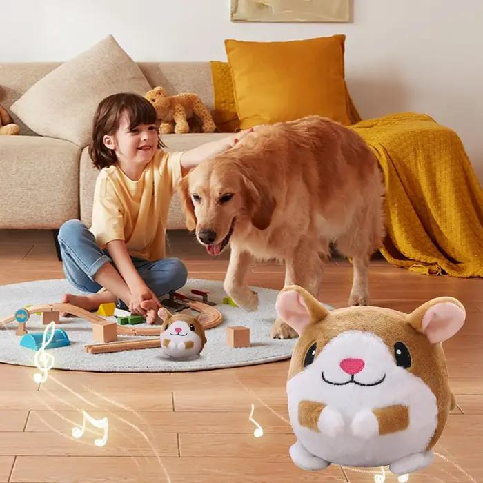 Boule de jeu électronique vibrante pour chiens - Jouets en peluche mobiles actifs résistants aux morsures - Occasions spéciales pour chiots et chiens de tous âges