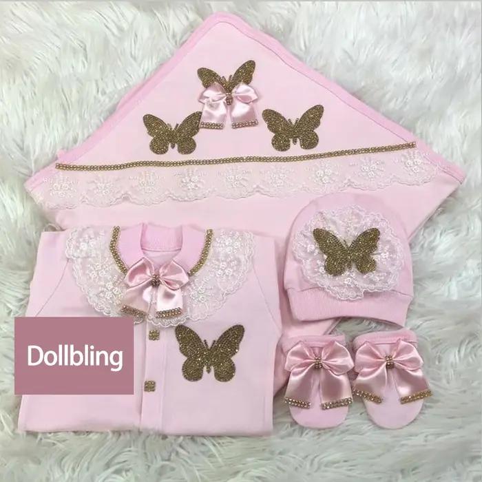 5 pièces vêtements nouveau-né nursery enfant coton soins bébé produits pantalons mitaines couverture accueil