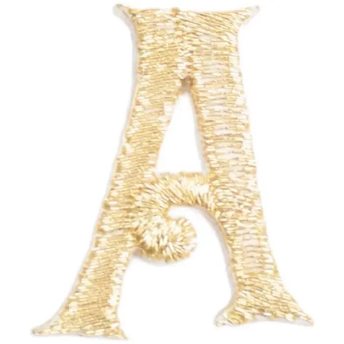 A-Z exquis doré anglais lettres patchs fer sur Applique pour vêtements DIY accessoire fer