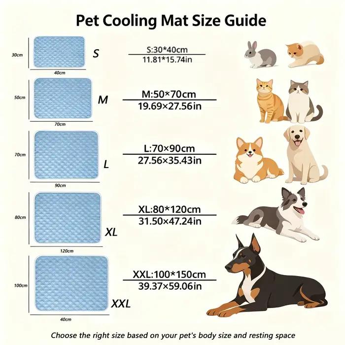 Tapis rafraîchissant pour chien, grand format, lavable, antidérapant, pour l'été, accessoires pour animaux de compagnie