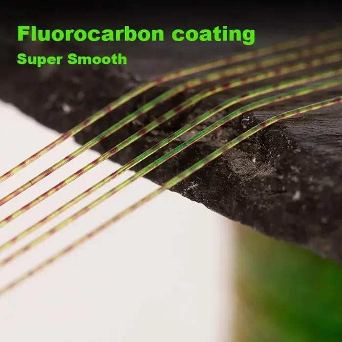 Ligne de pêche Invisible revêtue de fluorocarbone, Monofilament bionique tacheté en Nylon 1000M, acc