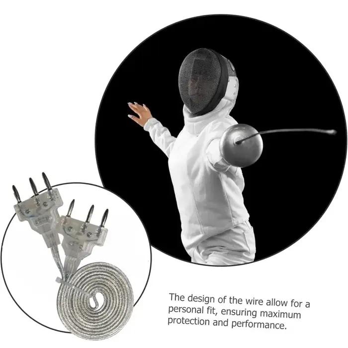 Cordon de clôture 1,8 m, fil en cuivre renforcé, revêtement PVC flexible, résistant aux bris, équipement d'entraînement et de compétition d'escrime