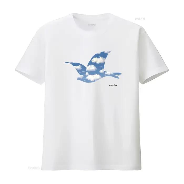 T-shirt vintage délavé avec illustration de René Magritte Le Retour (Le