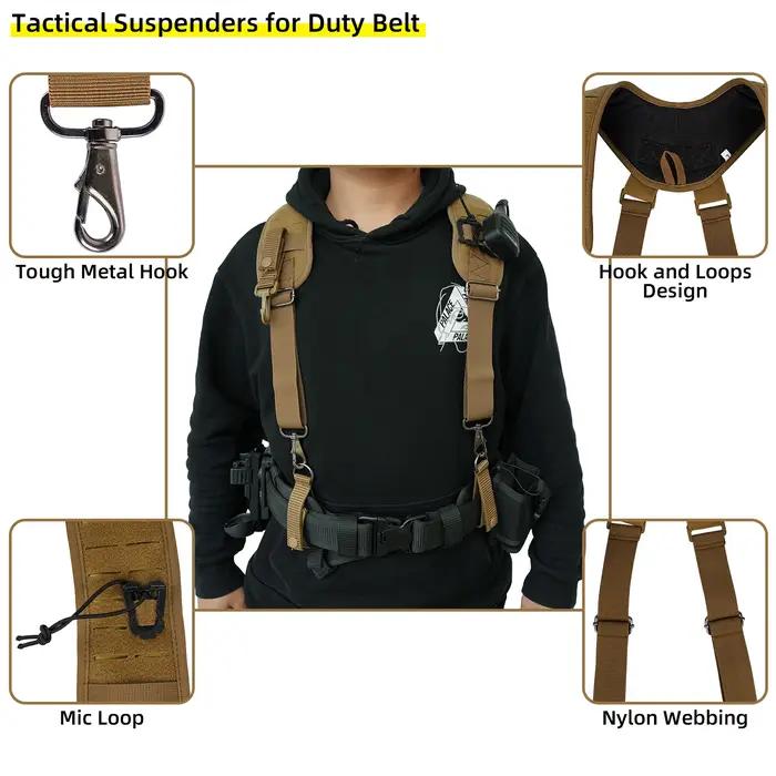Bretelles à crochet en métal pour service, ceinture militaire SFP, bretelles de police, loi poly