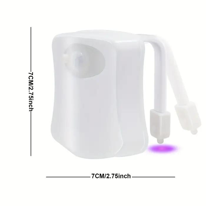 Veilleuse LED pour cuvette de toilette avec capteur de mouvement PIR, alimentée par batterie, 7 coul